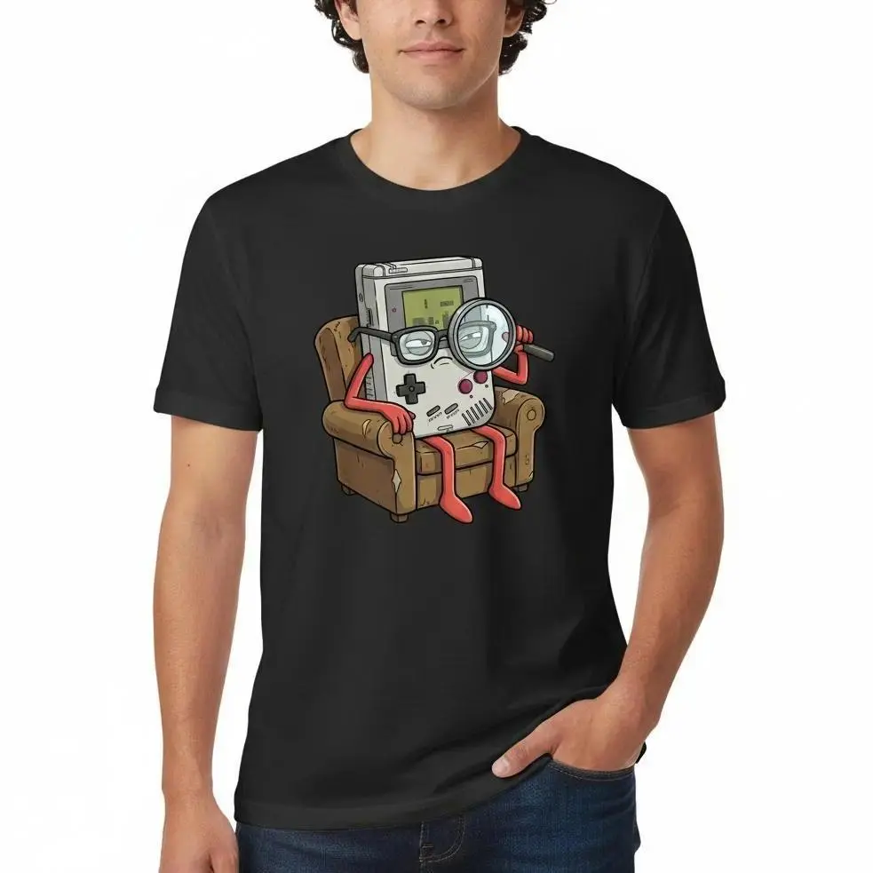 [100% cotton] Retro Game Boy Detective Tee |   Funny Handheld Console Graphic T-Shirt |   Cool Gaming Nostalgia Top |   Oversized Streetwear Apparel |   Soft Cotton Gamer Gift |   Vintage Aesthetic Street Style |   Classic 90s Gaming Culture Print