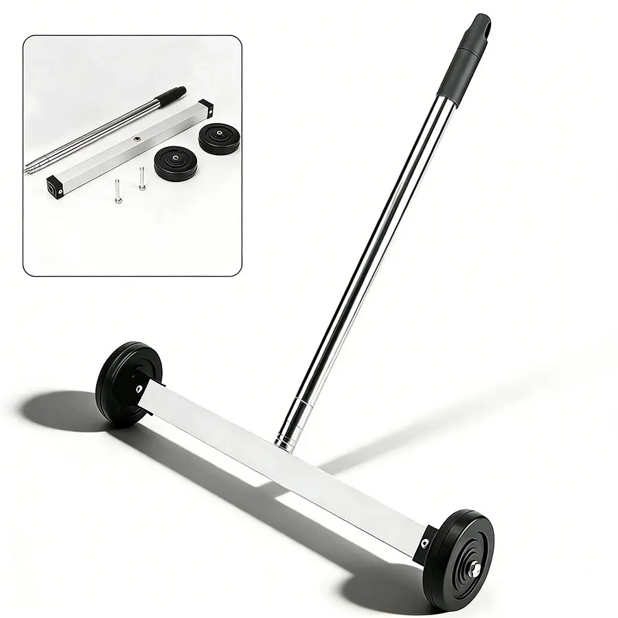 17-inch Heavy-Duty Magnetic Pick-Up Roller, Telescoping Adjustable Handle, 8.8-lb Capacity Tool for Nail Removal, Efficiently Clears Debris for Workshop Users’ Garage Cleanup, Efficiently Picks Up Nails And Debris