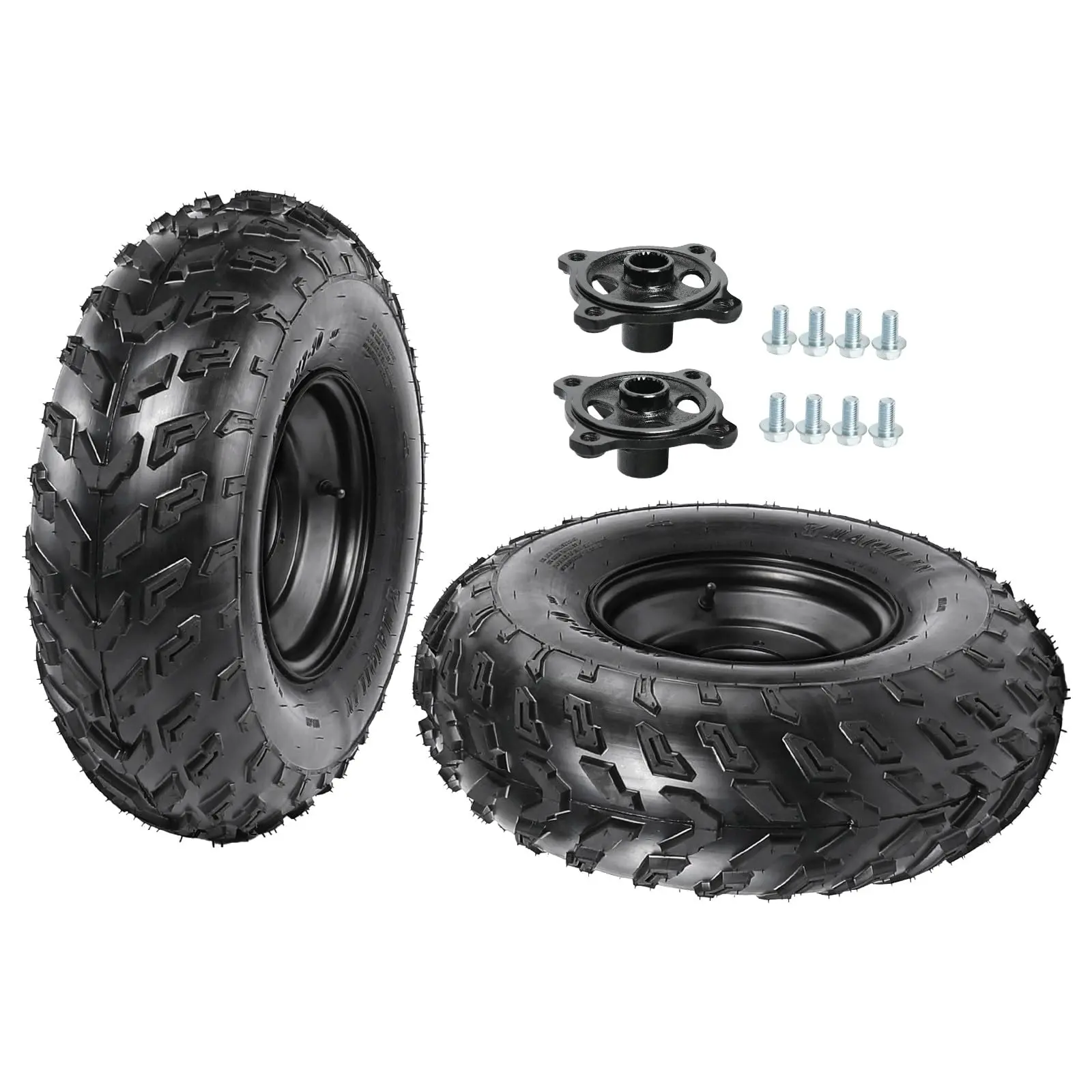 23x7-10 10" ATV Tires and Rims 23x7x10 Wheel & Rear Axle Wheel Hubs for Karting ATV UTV Drift Trike Golf Cart Quad Buggy Dune Moped Lawn Mower Four Wheeler Tricycle Offroad Motorcycle DIY Rebuild