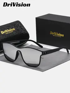 1 Pair Drivision Unisex Full Frame Square Frame Sunglasses for Driving Street-inspired, redefining cool UV400
