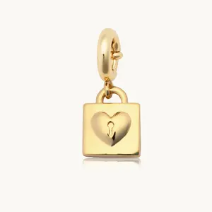 Little Words Project, Love Lock Charm, Multi-Use Jewelry Accessory, 14K Gold-Plated Brass