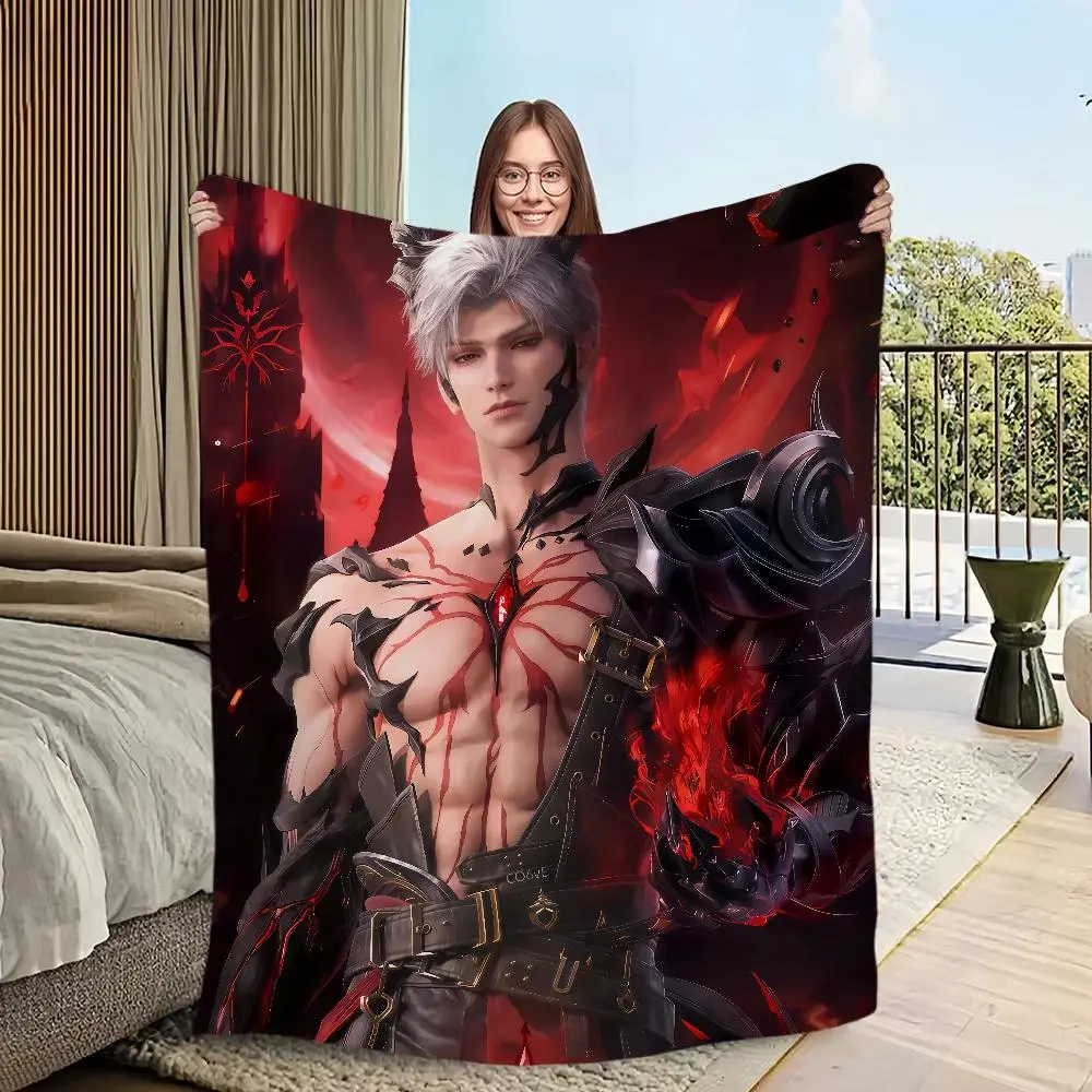 Love and Deepspace Sylus Anime-Style Queen Size Flannel Blanket, Warm Throw Blanket for Living Room, Office, and Travel Relaxation, Queen Size Blankets, Anime-Style Blankets
