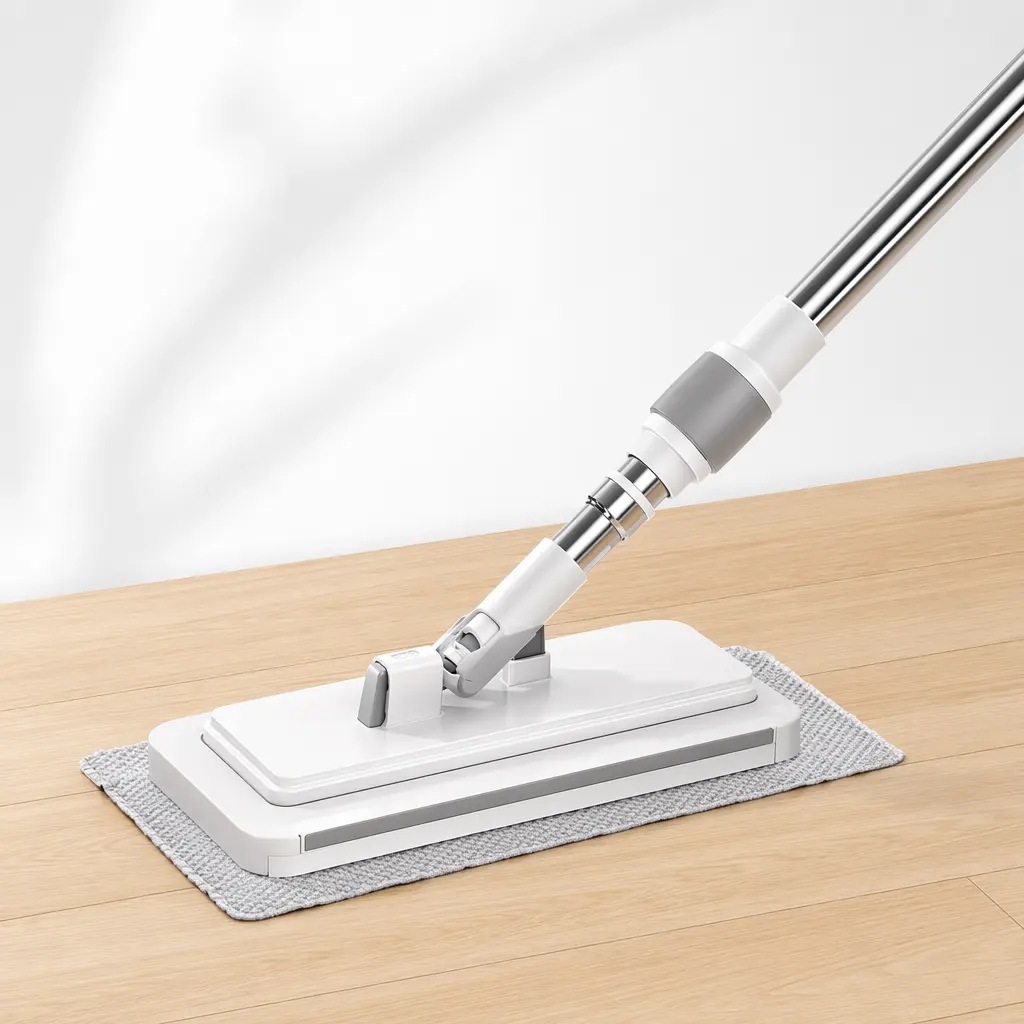 Microfiber Flat Mop with 360° Rotatable Head, Adjustable Stainless Steel Handle, Wet Dry Dust Floor Mop for Hardwood, Laminate, Tile, Vinyl Floors, Home Office Cleaning