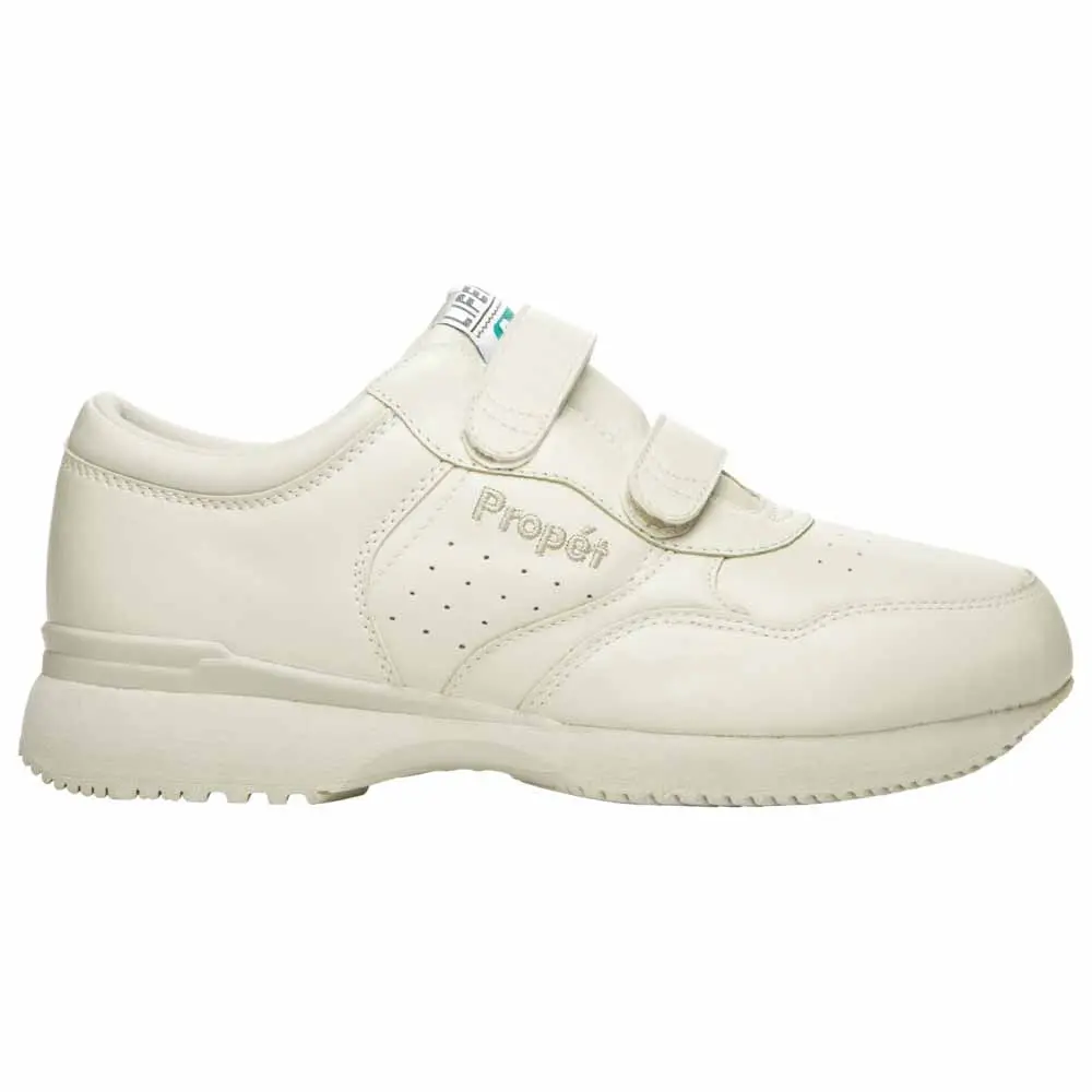 Propet Mens Lifewalker Strap Slip On Walking Walking Sneakers Shoes - Off White