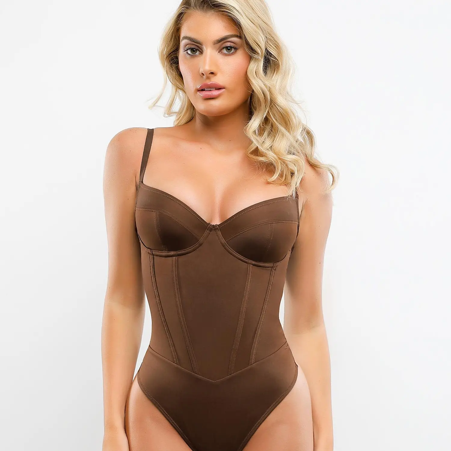 Popilush The Shapewear Bodysuit Corset Style Thong Bodysuits  Womenswear Tops Clothing Underwear Spaghetti Strap-Creator Live