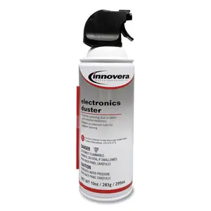 Innovera  10 oz Compressed Air Duster Cleaner - White, Household, 10Oz, Moisture Free, Ozone Safe