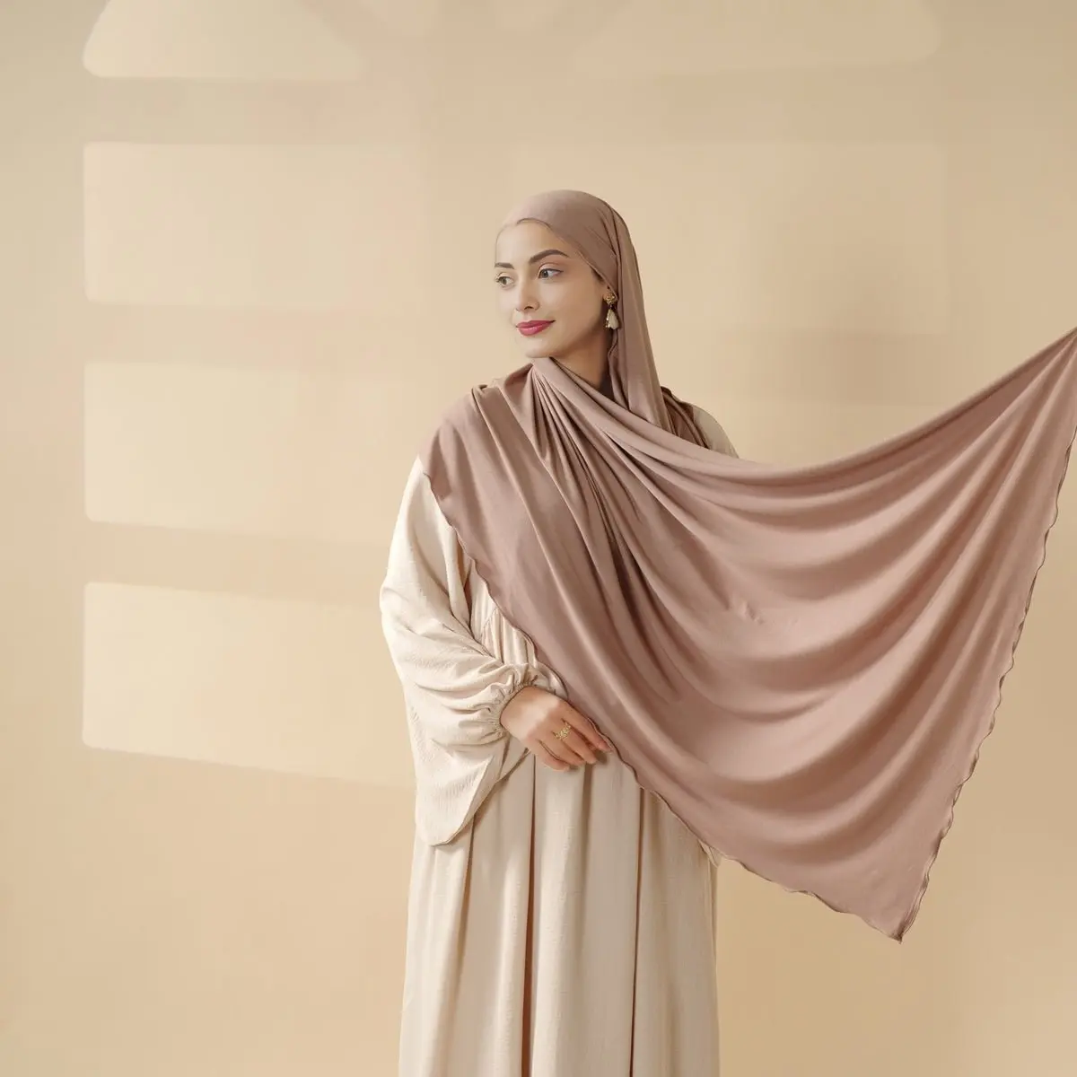 Premium Modal Jersey Hijab for Women, Solid Color Long Head Scarf - Soft, Lightweight & Breathable with Stretch for Workouts, Modesty, Head Scarfs