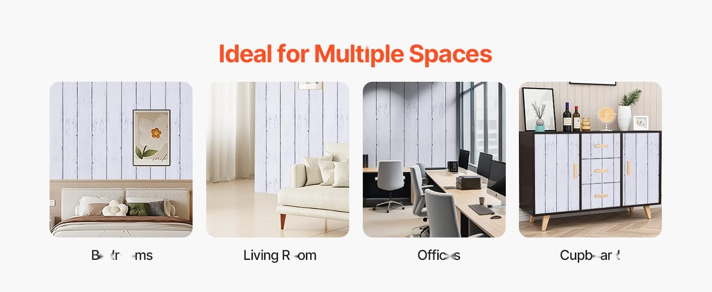 Peel And Stick Wallpaper 17.7 X 590.5 In White Wood Textured Waterproof Self Adhesive Wall Covering Living Room Kitchen Bathroom Moisture Resistant Durable Washable Easy Install Removable Stay Flat And Fade Resistant Home Decor