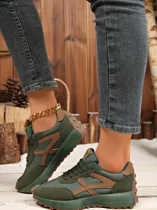 Women's Fashion Thick Sole Sports Shoes, Breathable Walking Shoes, Comfort Support, Casual All Season Footwear for Daily Wear & Gym Use