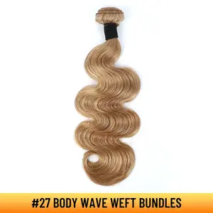 YGwigs Blonde Weft Bundles Body Wave & Straight Hair Extensions #613 #27 Sew-In Remy 100% Human Hair Extensions
