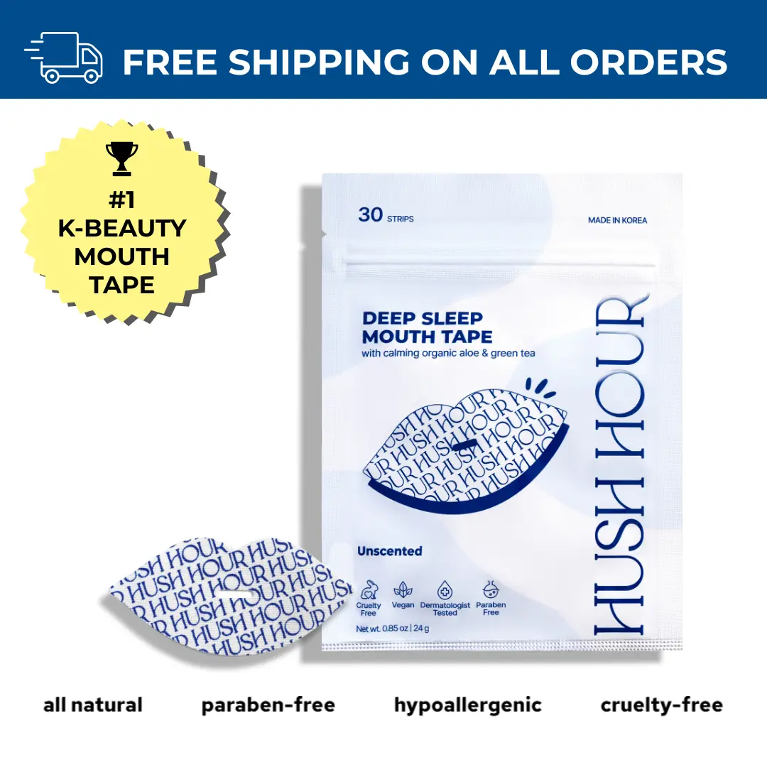 HUSH HOUR Unscented Mouth Tape - Gentle, Soothing Organic Green Tea Skincare Tool for Restorative Sleep, Sensitive Skin, Dry Lip & Jawline Contour Care