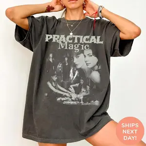 Retro Witchy Graphic TShirt, 90s Halloween Tee, Vintage Magic Lover Shirt, Spooky Season Aesthetic, Witch Vibes Shirt, Halloween Gift, crewneck, menswear, gift