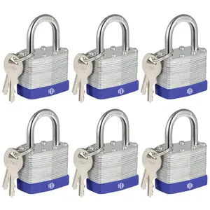HOX Locks Keyed-Alike Padlocks w/ 1.2” Shackle, 1-9/16” Wide Body, Hardened Steel Case Shackle Padlock, Brass Cylinder - for Hasp Latch, Sheds, Fences, Storage Locker