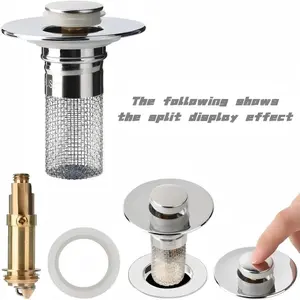 Universal Bathroom Sink Plug Pop-Up Drain Filter, Anti-Clog Insect Proof Hand Basin Strainer, Us Standard Model Xinghao Pss-1 Batch Number 202503, Universal Sink Stopper
