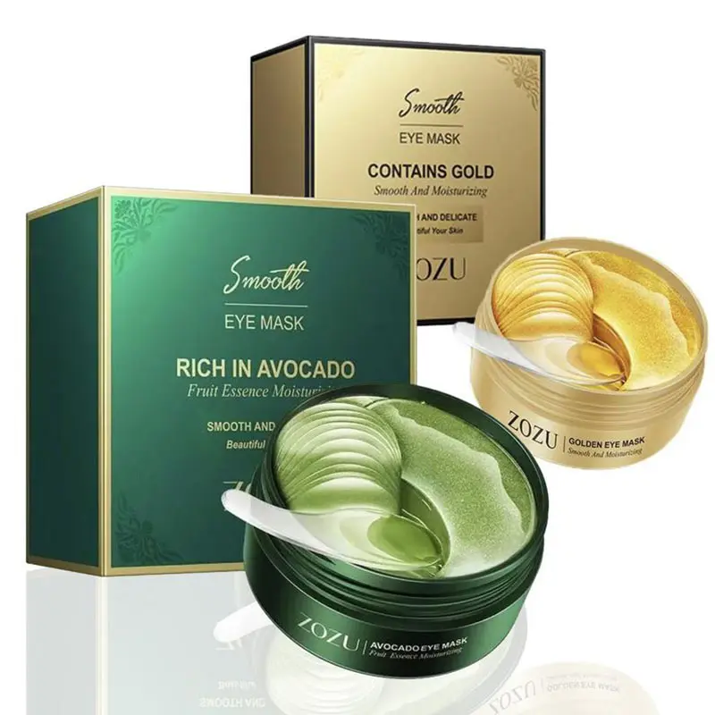 Avocado Gold Combined Eye Mask - Day Avocado Care & Night Gold Care Eye Patches - Natural Moisturizing Eye Patches, Diminishes Puffiness, Soothes Dry Skin, Daily Eye Care Product