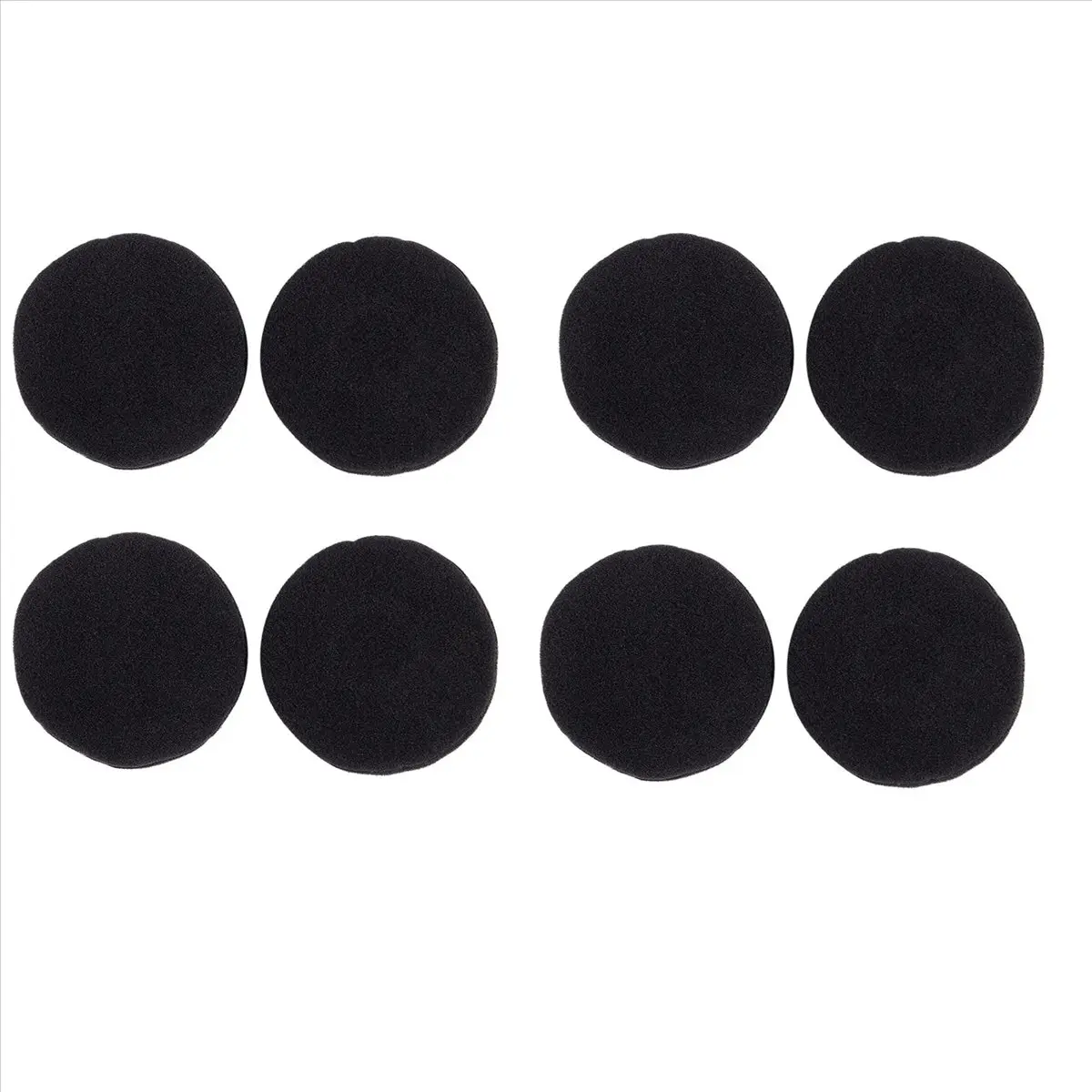 Round Foam Sponge Ear Pad Covers for 50mm Headsets, 8 Pack of Replacement Headphone Accessories, Comfortable & Durable, Black