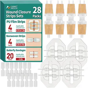 Sanke Rescue 14/28 Skin Closure Strip Zipper Bandage Emergency Wound Closing Kit, Medical Device for Skin Repair, First Aid Essentials