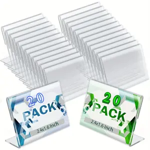 Acrylic Transparent L-Shaped Display Stand, Price Tag Holder, Sign Board, Standing Card Base, Ideal for Retail Stores & Events