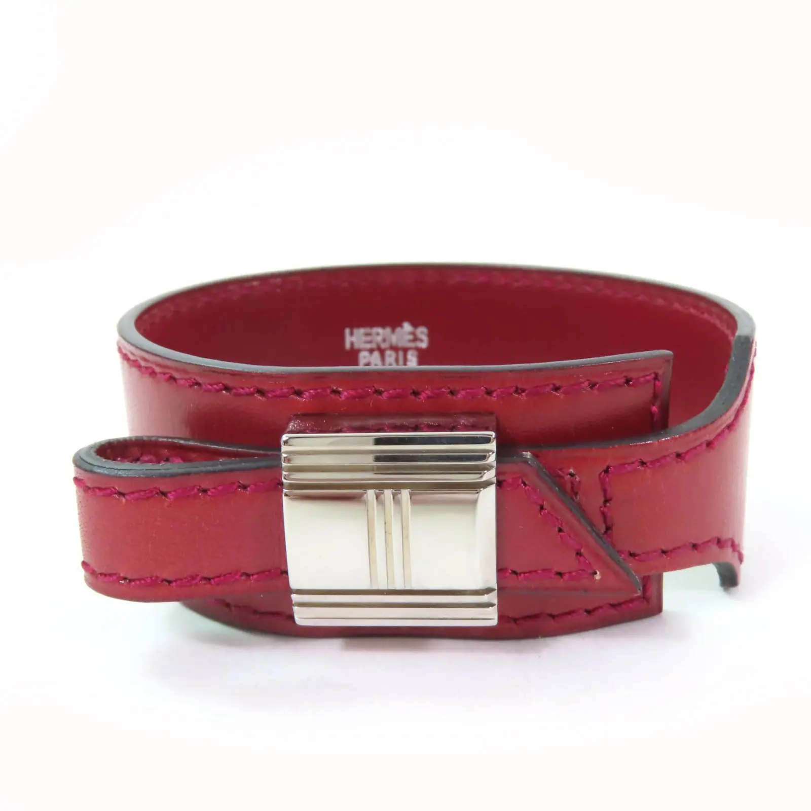 Pre-owned HERMÈS Calfskin Small Leather Goods Hermes Artemis Bracelet Bracelet Size 17