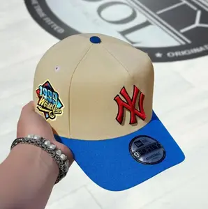 New Era 9FORTY New York Yankees MLB Cap Flat Brim Hat with NY Logo Embroidery, MLB Streetwear Style Adjustable Fit Metal Buckle Closure All Seasons Wear United States Design