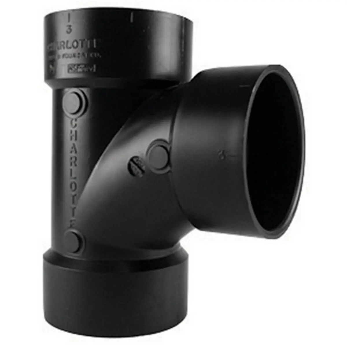212 MAIN Charlotte ABS004001000HA 3 in. Sanitary Tee, Plastic DWV Fitting, Drain Vent, Fits ABS Pipe, Hub Ends, 3 Outlets