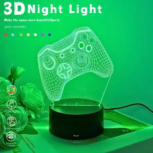 USB Powered Creative Game Controller Night Light, Touch Sensor RGB Multi-Color Atmosphere Lamp, Home Bedroom Gaming Room Decor Table Lamp, Adjustable RGB Lighting, Scene Atmosphere Lights, RGB Mood Lamp