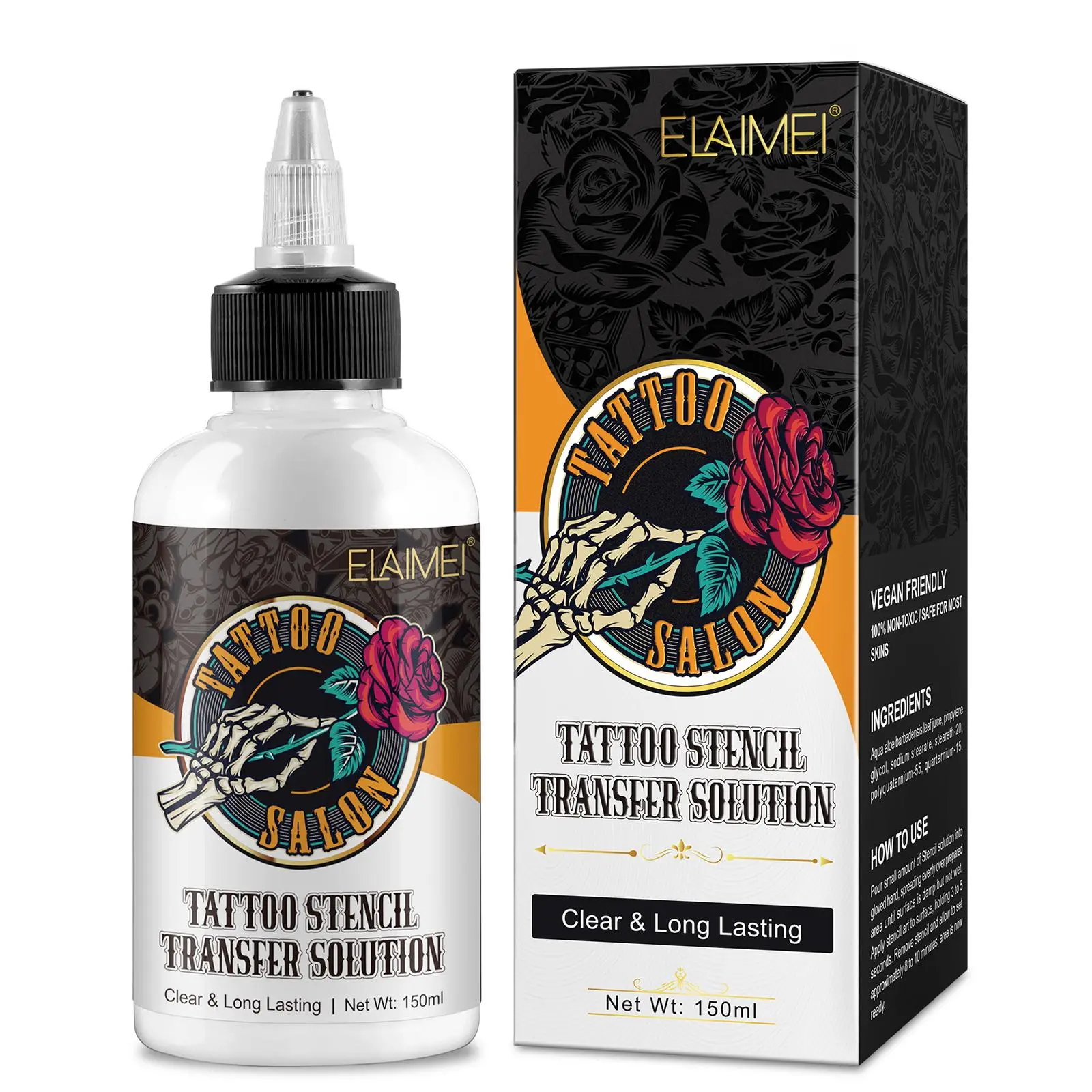 Elaimei Tattoo Transfer Gel Template, High-Quality Vegan Temporary Tattoos, Easy Application, Clear & Long-Lasting Results, Perfect for DIY Body Art