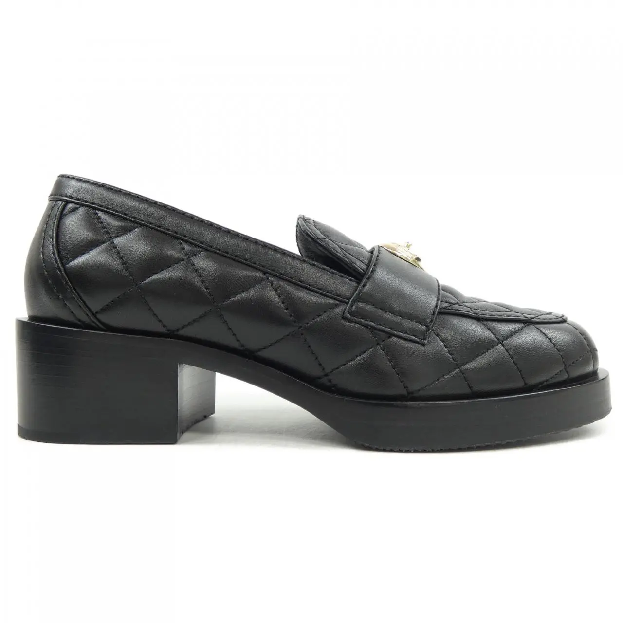 Pre-owned CHANEL Lambskin Small Leather Goods Turnlock Moccasins Loafers