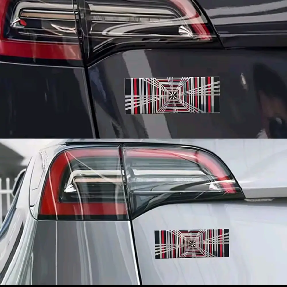 Plaid Logo for Tesla - Stylish Car Decal with Geometric Design for Tesla Models