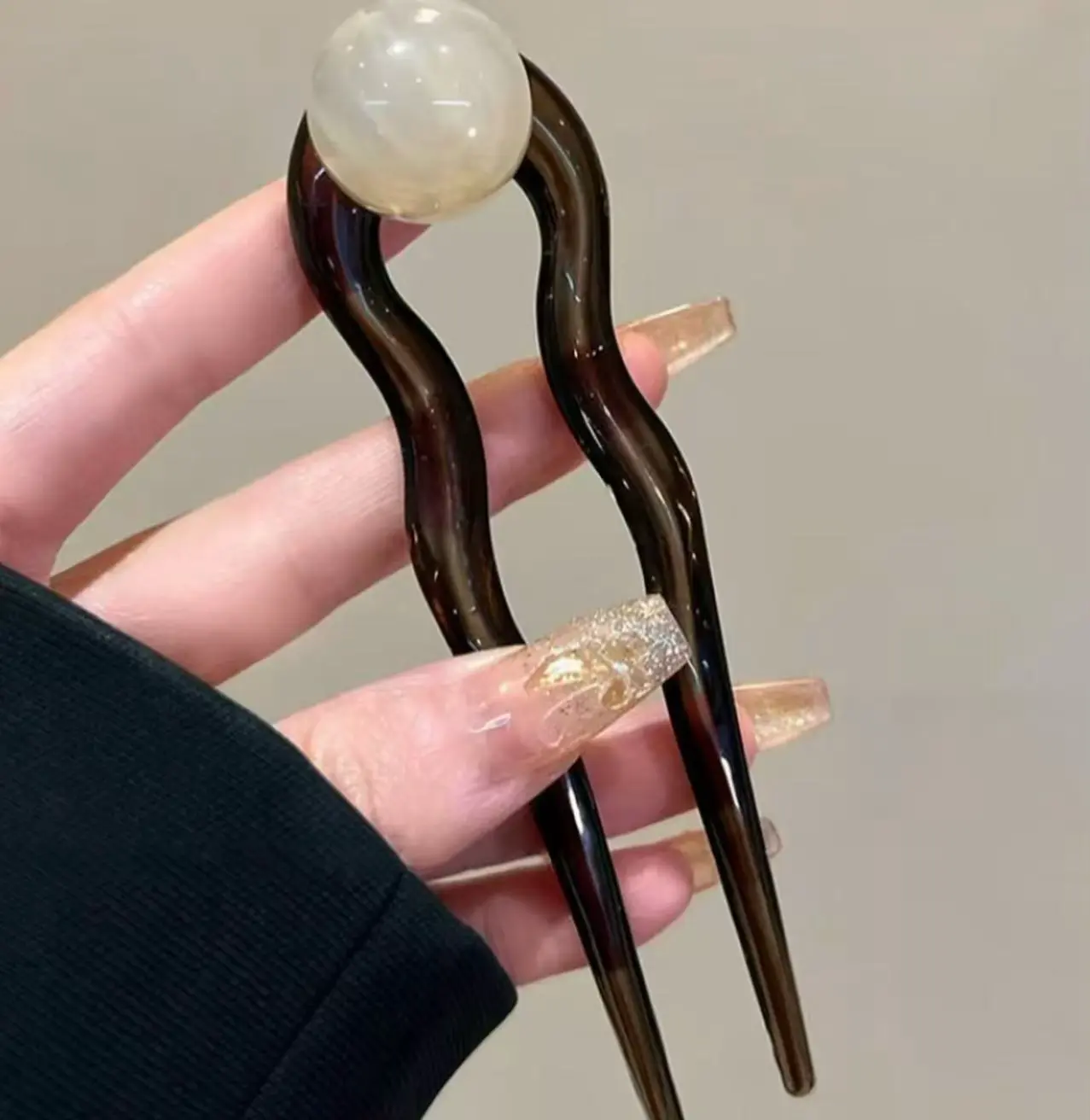 Elegant Pearl Hair Stick for Women, Vintage Chinese Style Hair Pin, Acetate Bun Stick Hair Accessory for Daily Wear and Special Occasions