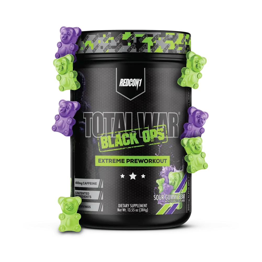 TOTAL WAR BLACK OPS, 400mg Caffeine, Extreme Preworkout Supplement
