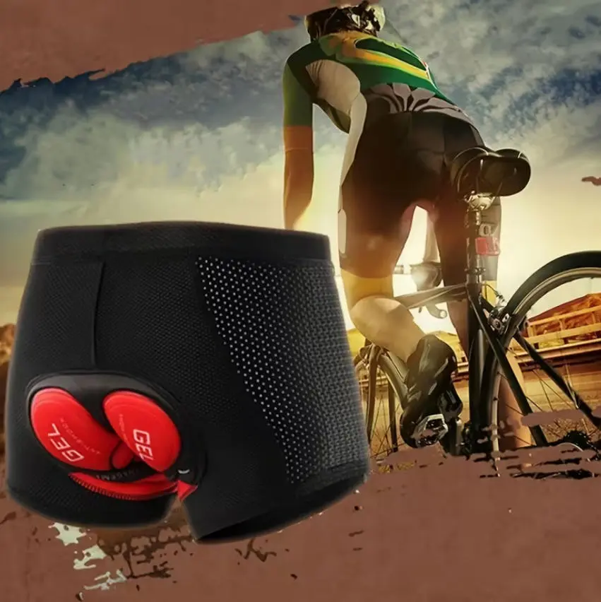 HOXEZU 3D Shock-Absorbing Cushion Pad for Pain-Free Rides,Men's Bicycle Riding Shorts with Shock Absorption - Compression Fit Cycling Pants, Elastic Waistband, All-Season Mountain & Road Bike Shorts for Men - Non-Transparent Athletic Bike Shorts