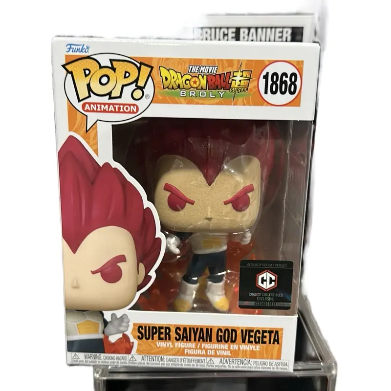 Funko Pop Super Saiyan God Vegeta Action Figurine - Chalice Design Exclusive TV/Movie Character Vinyl Bobblehead Statue, God Form Collectible Item, Collectible Items