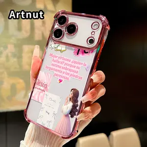 Clear Four Corners Anti-drop Phone Case For iPhone 17 Pro Max 16 15 Plus Air 14 13 12 11 E Protective Cover Faith Girl Art Printed Shockproof Cellphone Casing