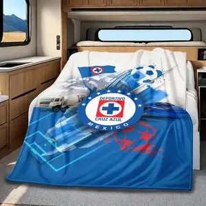 Cruz Azul Print All-Season Home Nap Blanket Flannel Blanket Throw Blankets,Birthday Gifts,Available in Various Sizes.，Holiday Gift D0119