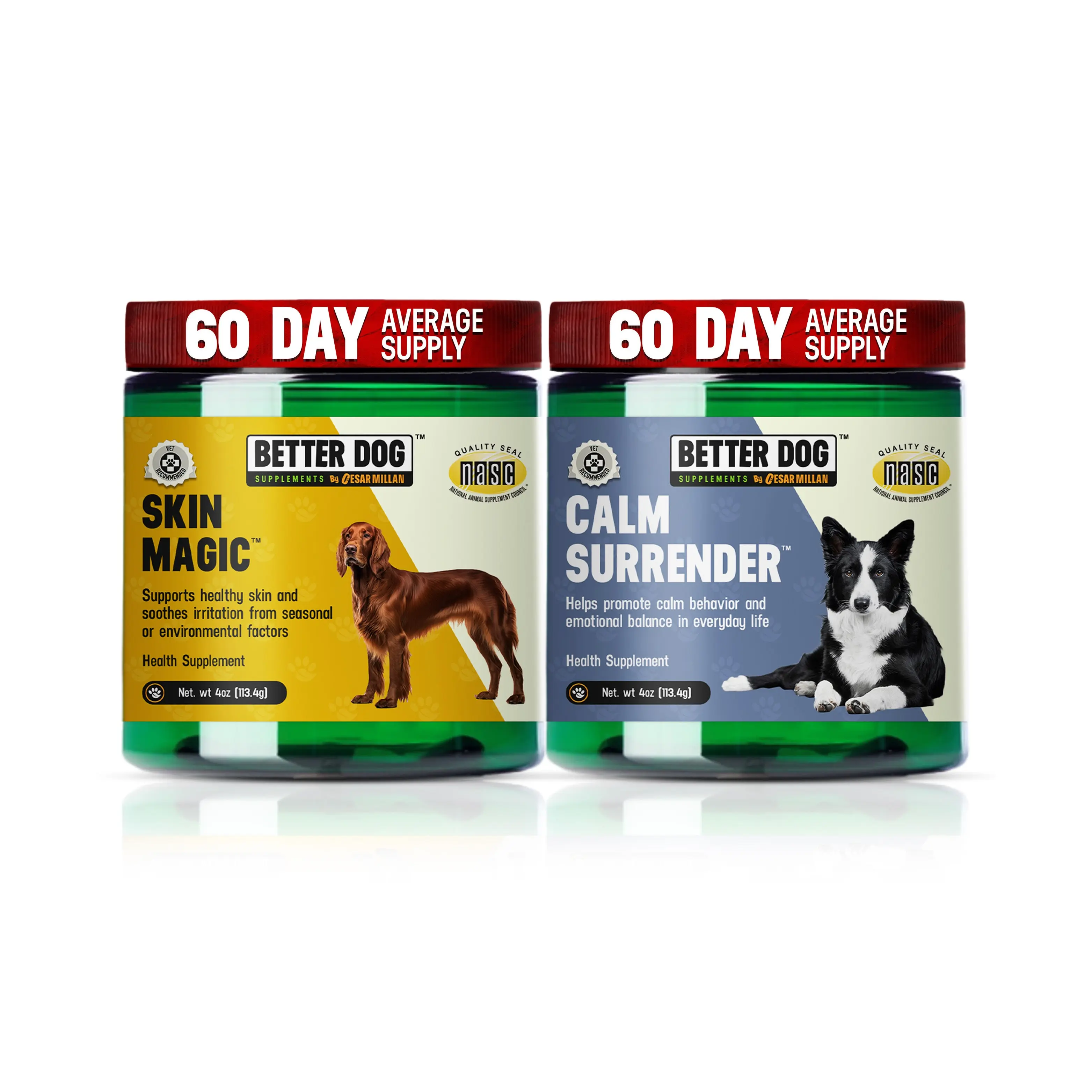 Cesar's Favorite Bundle: Calm Surrender + Skin Magic Bundle | Plant-based healthy skin, coat vitality, and internal balance + A Calm, Balanced Dog Without Sedation
