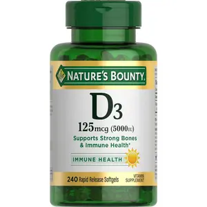 High Potency Vitamin D3 5000 IU Softgels - 240-Count Rapid Release Healthcare Supplements for Immune Support & Bone Health, Non-GMO, Gluten-Free