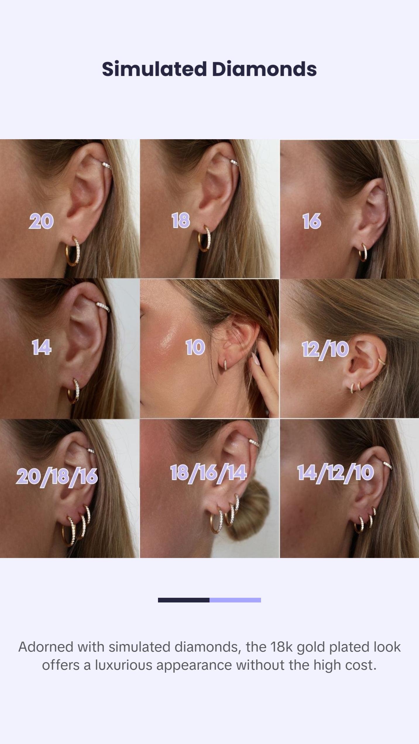 Sofia Stackable Pavé Huggie Earrings 18k Gold Plated Waterproof and Hypoallergenic Mini Earrings trendy earring