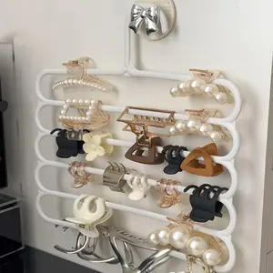 Large Capacity Wall-Mounted Hair Accessory Organizer, Room Organizer, Multi-Functional Hanger Clip Holder for Clips & Headbands, Durable Plastic, Sleek Design