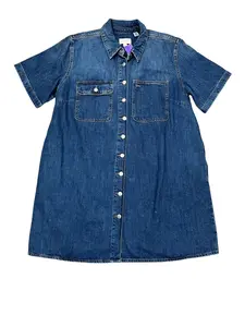 Dress Casual Midi By Universal Thread In Blue Denim, Size:Xxl