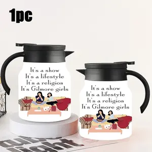 1pc 34oz Stainless Steel Thermal Insulated Mug "Gilmore Girl's Coffee Pot" with Handle and Removable Filter. Large Capacity, Suitable for Various Occasions. Personalized Gift Stainless Steel Thermal Flask Thermos