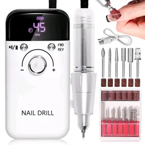 Professional Nail Care Kit - 11 in 1 Set with 45,000 RPM Portable Drill and Accessories