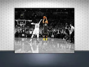 Steph Curry Game Winner VS OKC, Premium Poster or Gallery Canvas Wrap, Golden State Warriors, Man Cave, Kids Room, Game Room, Bar