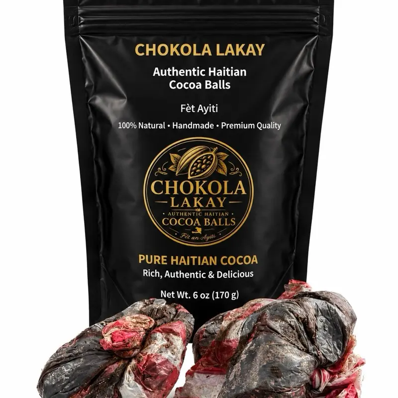 Chokola Lakay Haitian Handmade Cocoa Balls - 100% Natural, 2 Count, 6 oz (170g) Chokola Lakay Haitian Handmade Cocoa Balls - 100% Natural, 2 Count, 6 oz (170g)