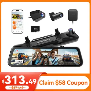 WOLFBOX G900 Tripro 4K Rear View Mirror Camera STARVIS 2 IMX678 3 Channel 4K+1080P+2.5K Front Inside Rear Dash Cam 5.8GHz WiFi Voice Control 256GB Card WOLFBOX G900 Tripro 4K Rear View Mirror Camera STARVIS 2 IMX678 3 Channel 4K+1080P+2.5K Front Inside Rear Dash Cam 5.8GHz WiFi Voice Control 256GB Card