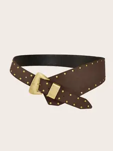 Boho Western Belt for Women, Fashion Belt, Vintage Irregular Brass Buckle, Chunky Rodeo Cowboy Belt, Y2K Style, Party, Casual, Beach, Summer