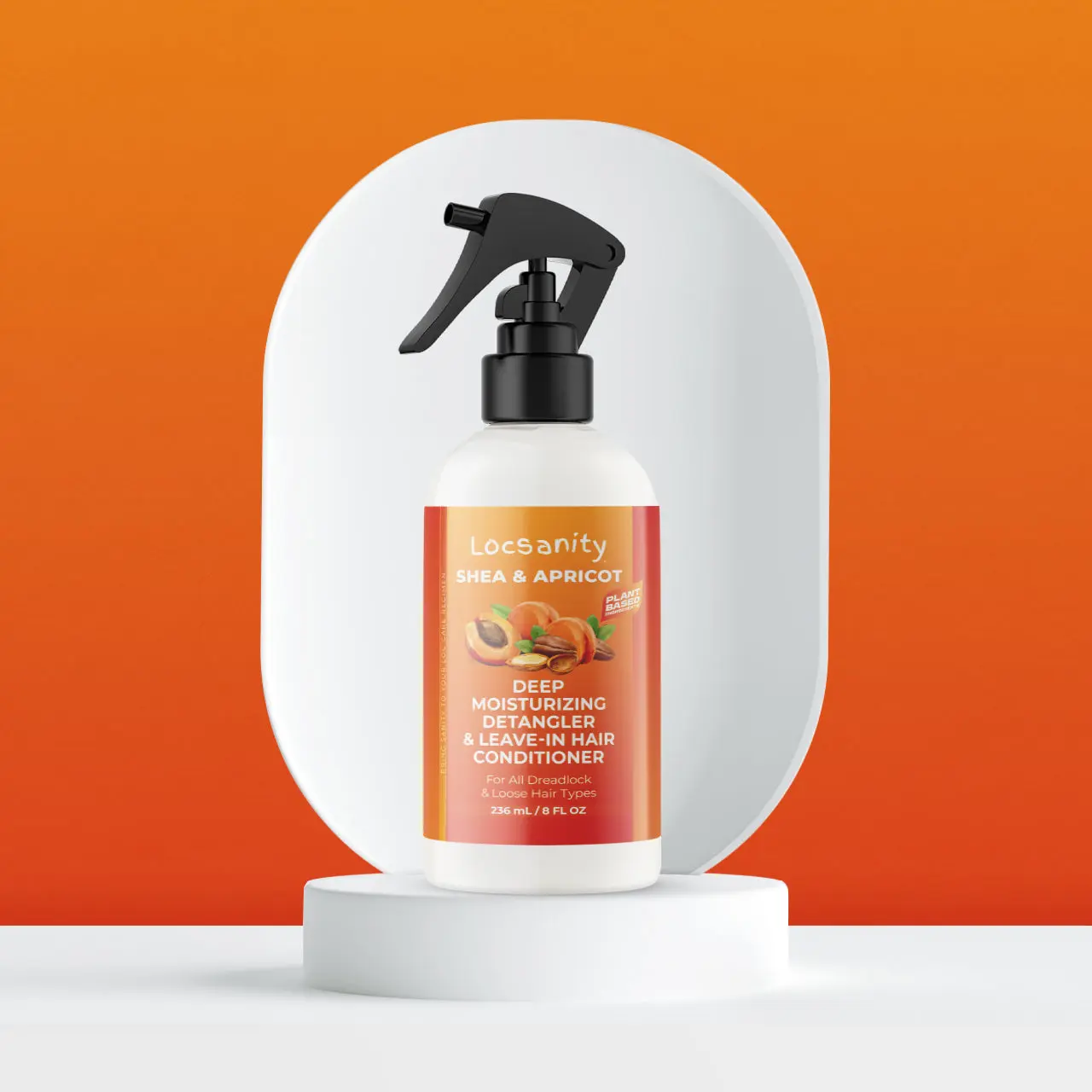 LOCSANITY Leave-In Conditioner with Shea, Apricot & Marshmallow Root - Haircare Daily Hydrating Moisturizer, Plant-Based Detangler Spray for Curly Hair & Natural Curls, Nourishing for Silky Frizz-Free Coils, Frizz Control, Spray Bottle