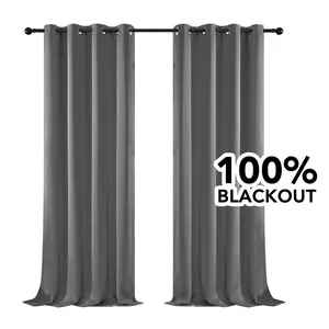 Deconovo Total Blackout(100%) Curtains (2 Panels) - Noise Reducing Drapes with Doubled Layer for Living Room & Bedroom curtains hanging curtains