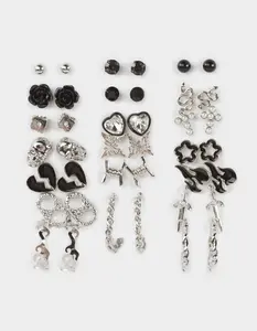 FULL TILT 20 Pack Punk Heart Sword Butterfly Earrings