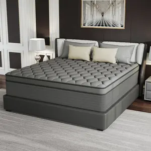 BOMASS 12-14 Inch Hybrid Mattress Twin Full Queen King Size Memory Foam InnerSpring Black Gray Mattresses Durable Medium Firm Soft Bed In A Box